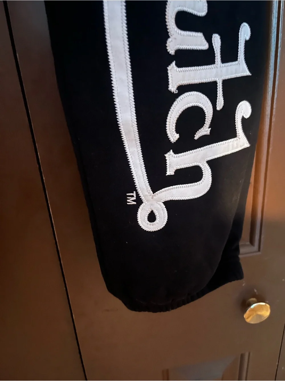 Von Dutch Black Sweatpants with Bold White Logo - Picture 2 of 3